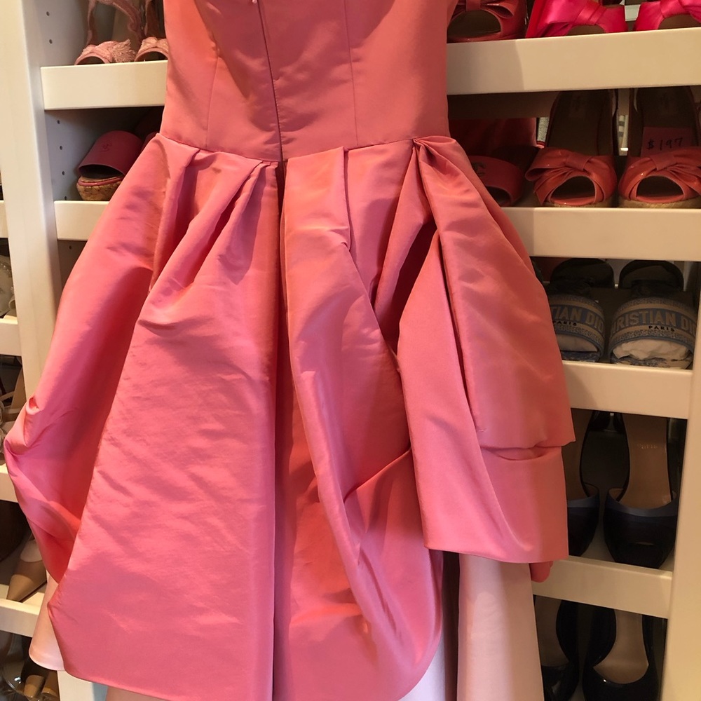 Oscar De La Renta Perfect Pink Sweetheart Strapless Silk Dress, Size 8 or 6 - Picture 12 of 14